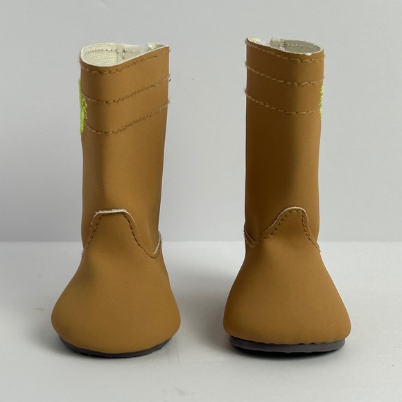 American Girl Doll Tan‎ Boots Green Butterfly Logo - Picture 3 of 6